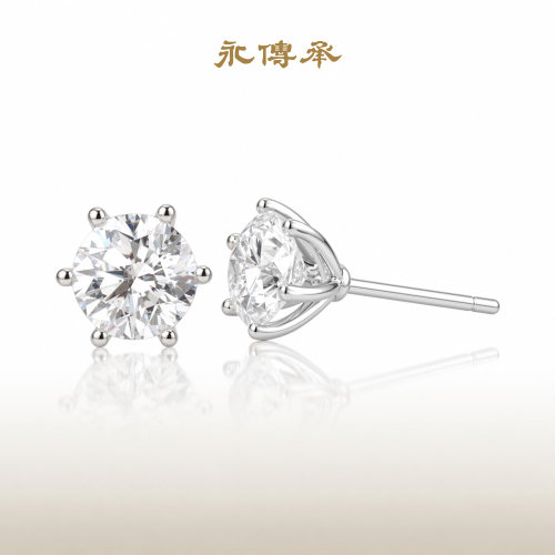 永传承小灯泡铂金培育钻耳钉