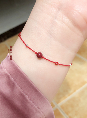 朱砂红绳手链高端蜡线防水耐脏
