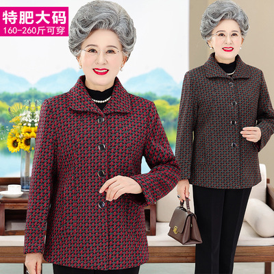 胖妈妈加肥加大码春装外套奶奶