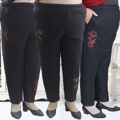 妈妈高腰裤子休闲长裤加肥加大