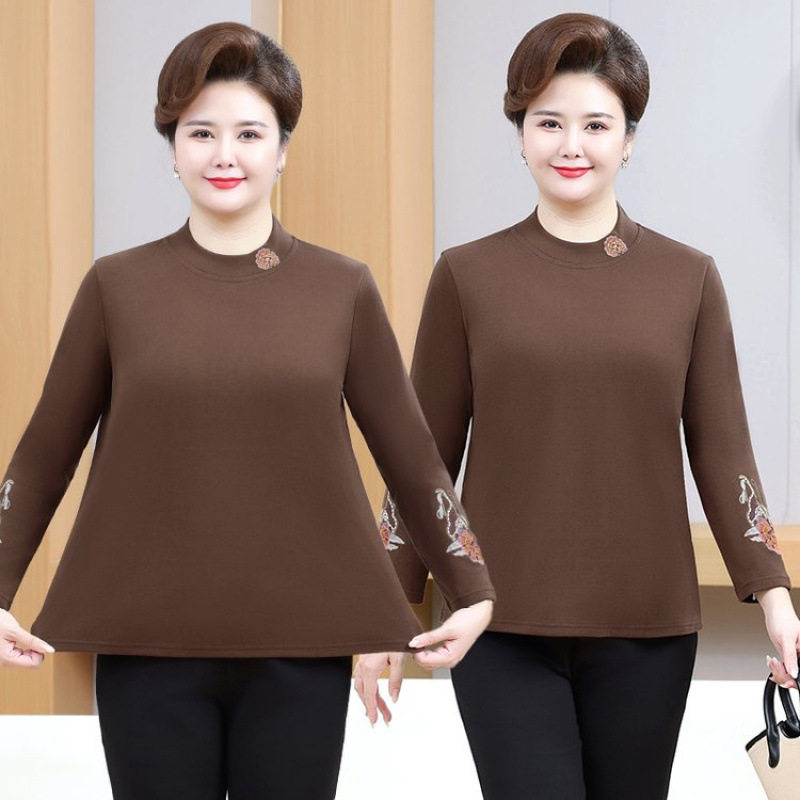 200斤胖妈妈春秋装打底衫遮肚子