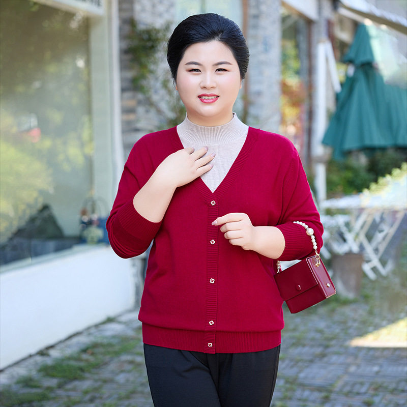 胖妈妈大码女春秋装假两件打底衫