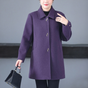 洋气时尚 中老年人女装 风衣 毛呢外套加肥加大码 200斤胖妈妈秋冬装