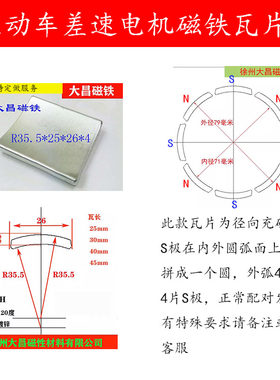 磁瓦r35.5*25*26*4三轮车差速