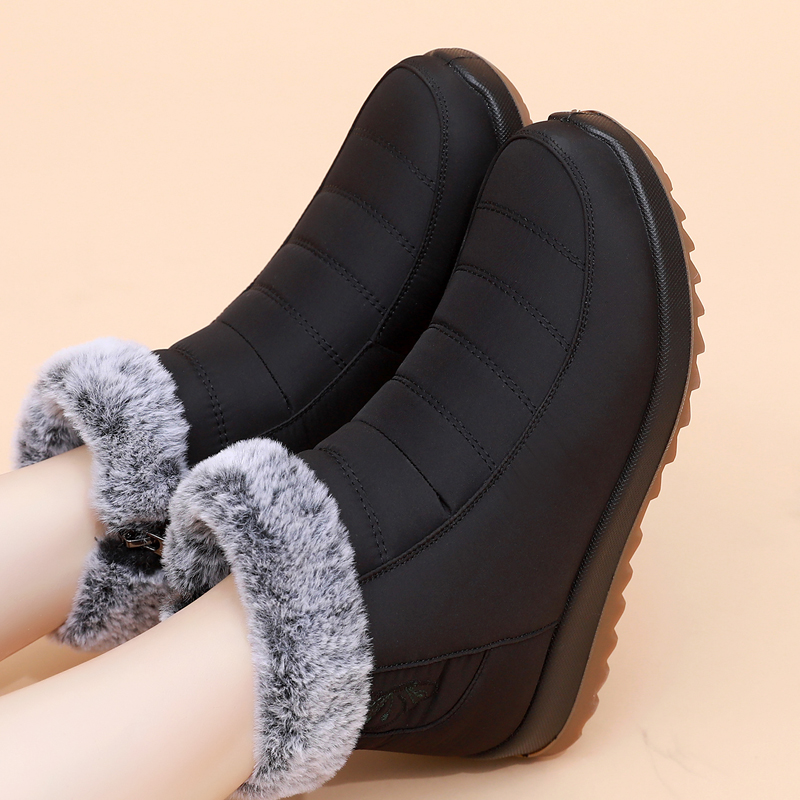 中老年棉鞋妈妈靴子短靴防寒软底