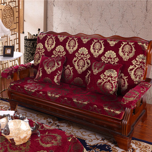 加厚海绵红木实木质沙发坐垫木沙发垫带靠背春秋联邦椅防滑海绵垫