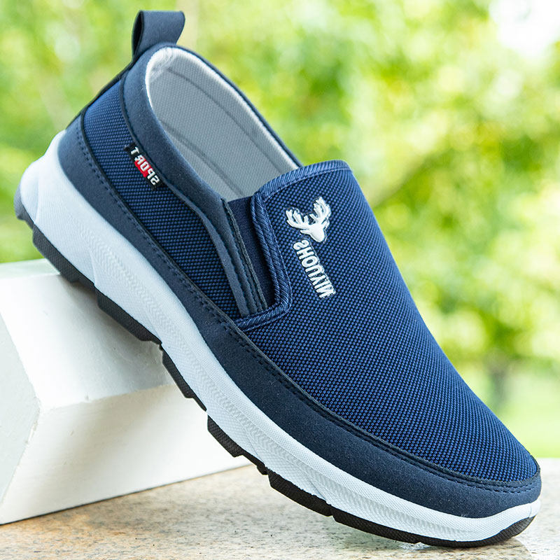 无鞋带球鞋老北京布鞋官方店男款春秋季工作鞋一脚蹬休闲鞋健步鞋