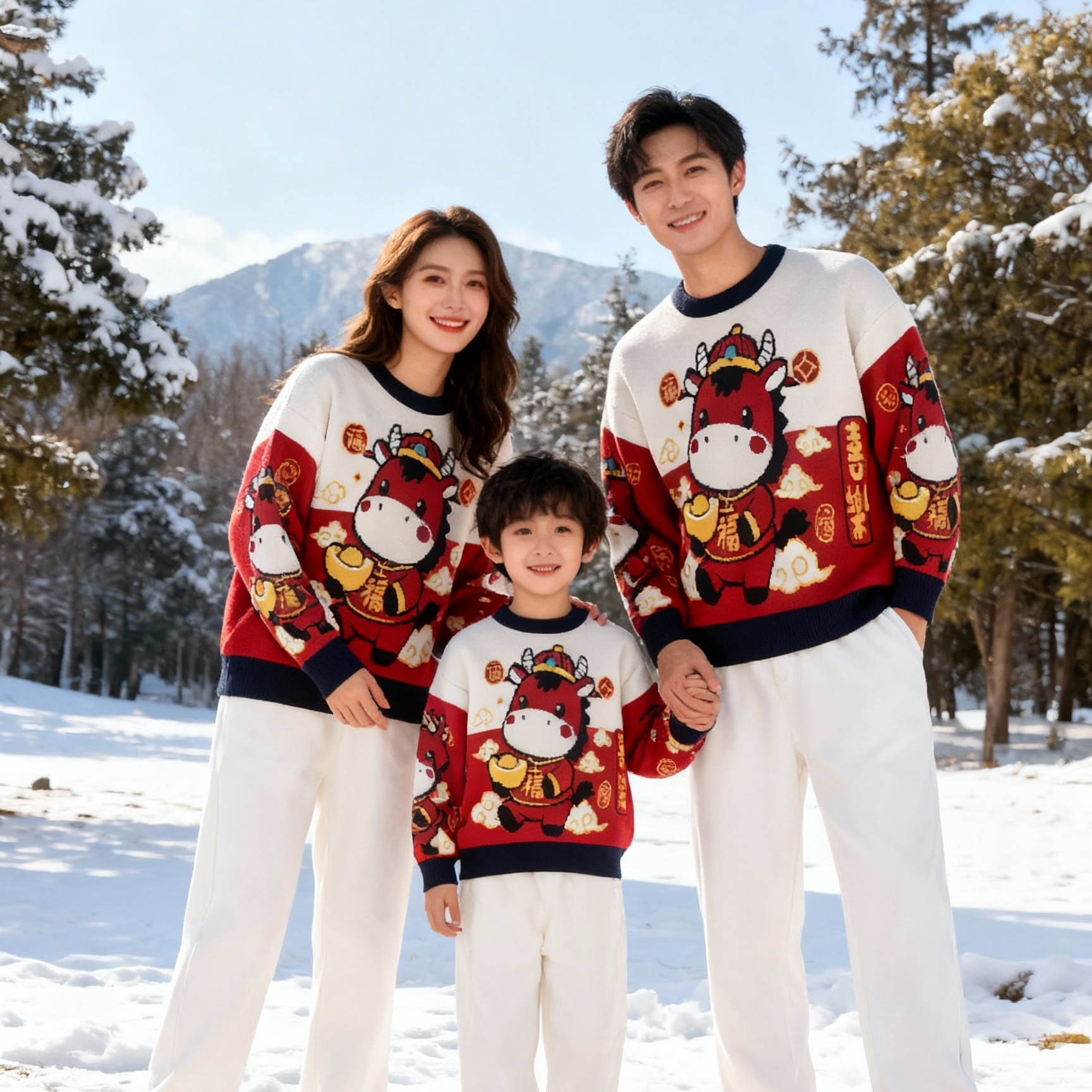 马年亲子装一家三口冬装红色毛衣2026新款圣诞新年过年母子母女装,童装/婴儿装/亲子装,亲子装/亲子时装,淘宝优惠券,粉丝福利购,淘宝优惠卷