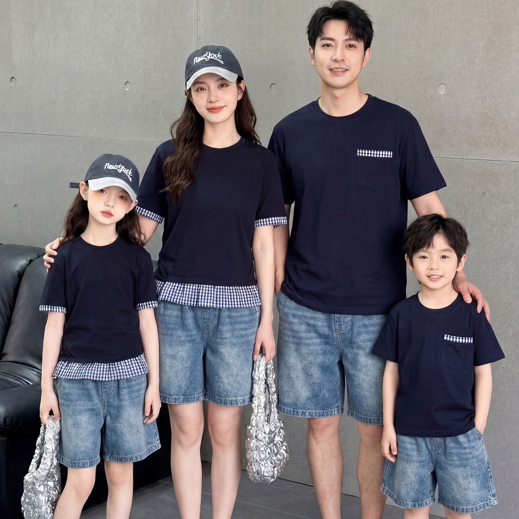 学院风母女炸街高端亲子装一家四口夏季2026新款母子短袖Polo衫潮