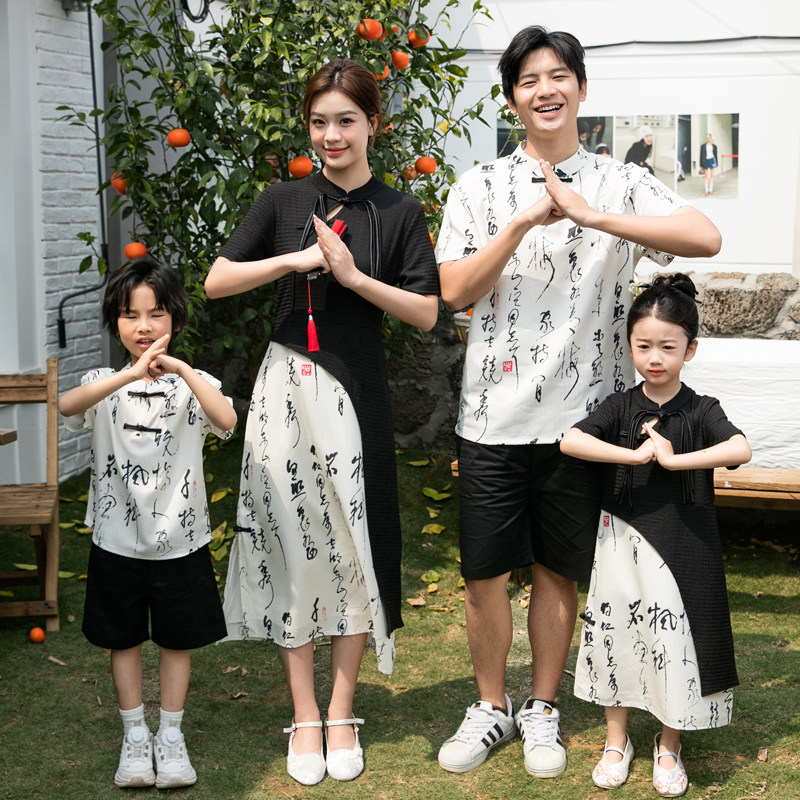 新中式国风汉服亲子装母子夏母女连衣裙2026新款幼儿园六一演出服