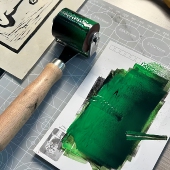 画油墨滚筒胶滚版 画滚轮 画拓印油墨滚轮滚筒刷油墨橡胶 版