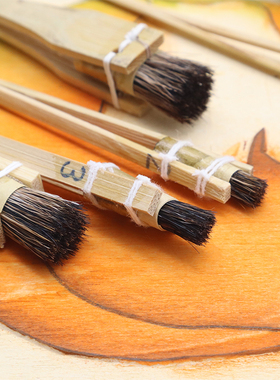 【榭得堂】3526猪鬃油染刷版画刷油画刷圆头画笔裱画装裱猪鬃画笔