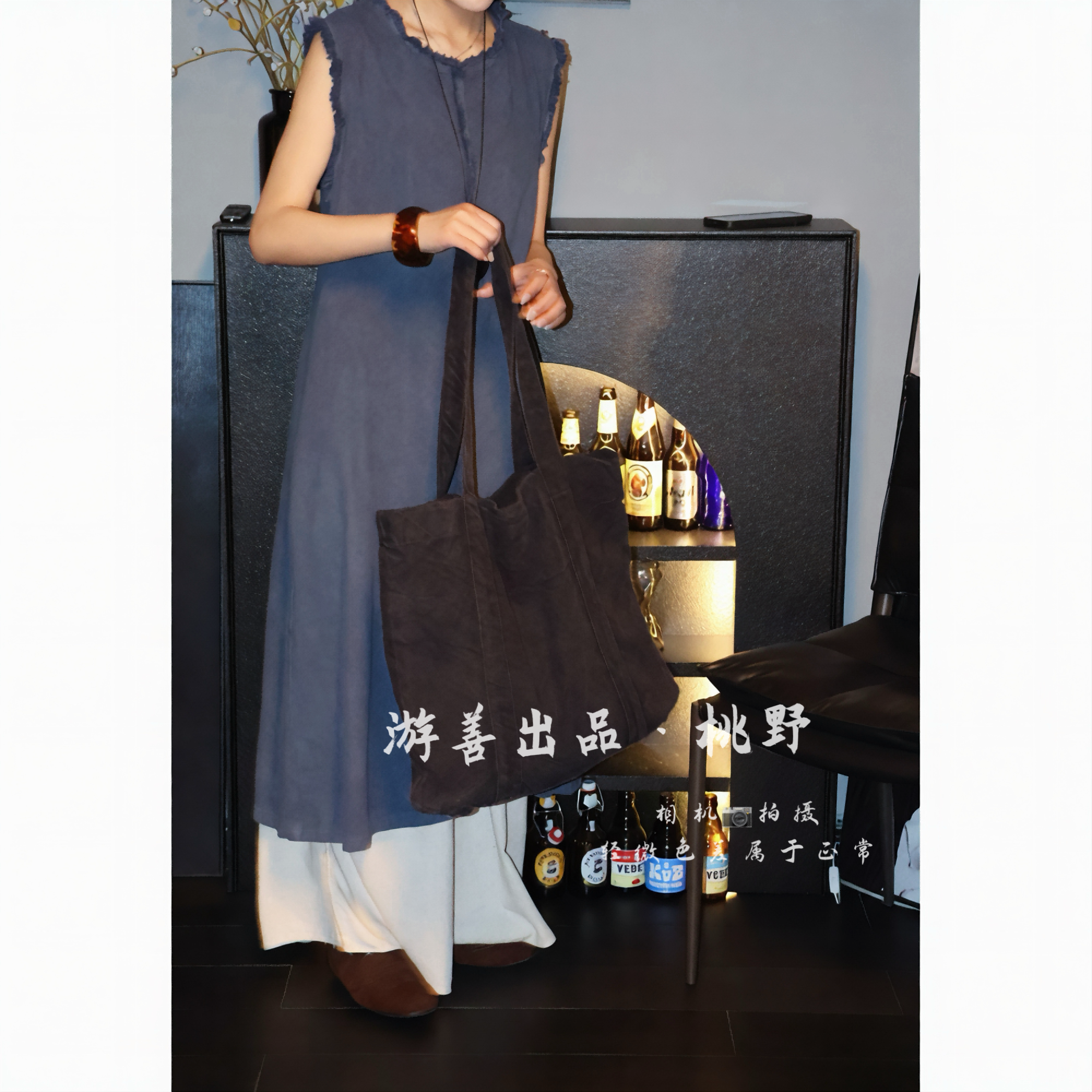 26年春夏套头连衣裙纯亚麻极简诧寂风无袖连衣裙脏染磨毛工艺
