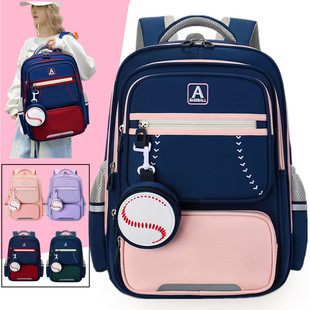 小学生书包女三四五六年级男生护脊背包大容量学院风轻便减负双肩