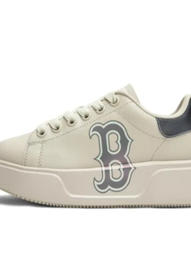 MLB波士顿红袜队防滑耐磨低帮板鞋男女同款奶油灰3ASXCCB3N