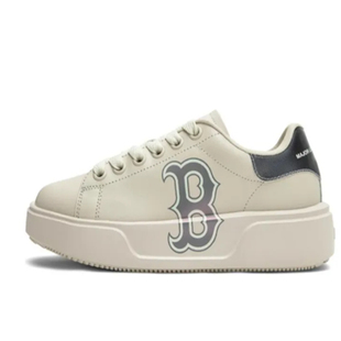 MLB波士顿红袜队防滑耐磨低帮板鞋 奶油灰3ASXCCB3N 男女同款