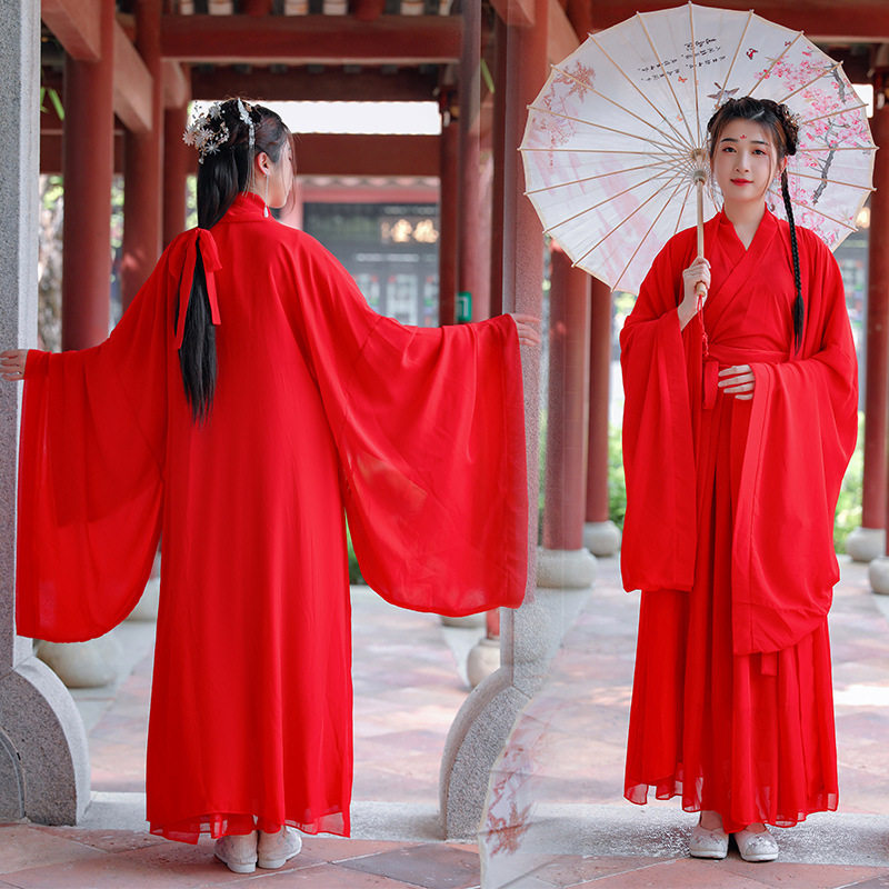 侠客红颜成人汉服女晋风交领大袖衫古风红昭愿 知否 凉凉古典舞服