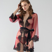 翘臀蕾丝透视家居服夜店晚礼服冰丝性感睡衣开衫 爆款 内衣626