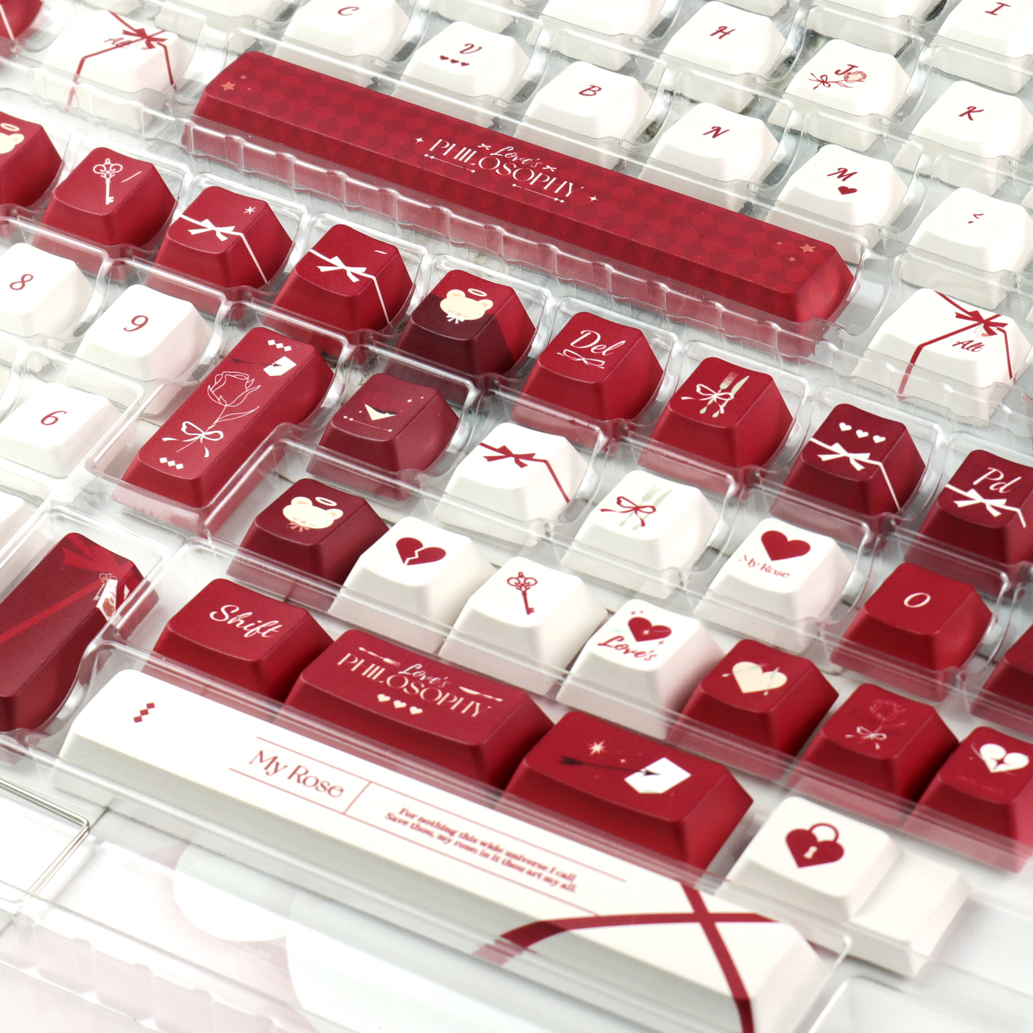 爱神主题键帽热升华原厂高度浪漫玫瑰红配色机械键盘键帽女生