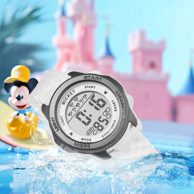 迪士尼米奇夜光大表盘电子表