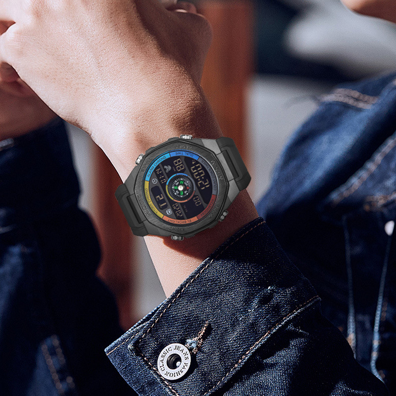 迪士尼男生手表指南针表盘炫酷大盘高中学生男士多功能电子表手表