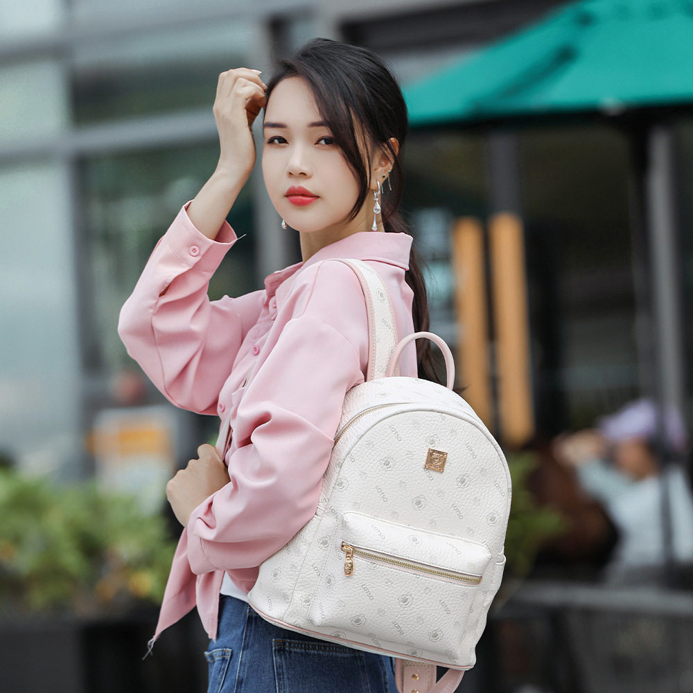 Disney/迪士尼双背包女生小背包 草莓熊萌趣少女学院风潮双肩背包