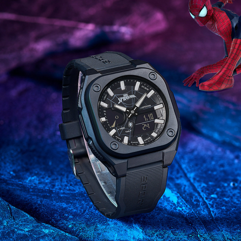 正品漫威男士手表 蜘蛛侠联名电子表 男生个性潮流双显多功能腕表
