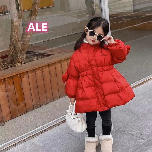 女童中长羽绒服加厚蝶结防寒上衣