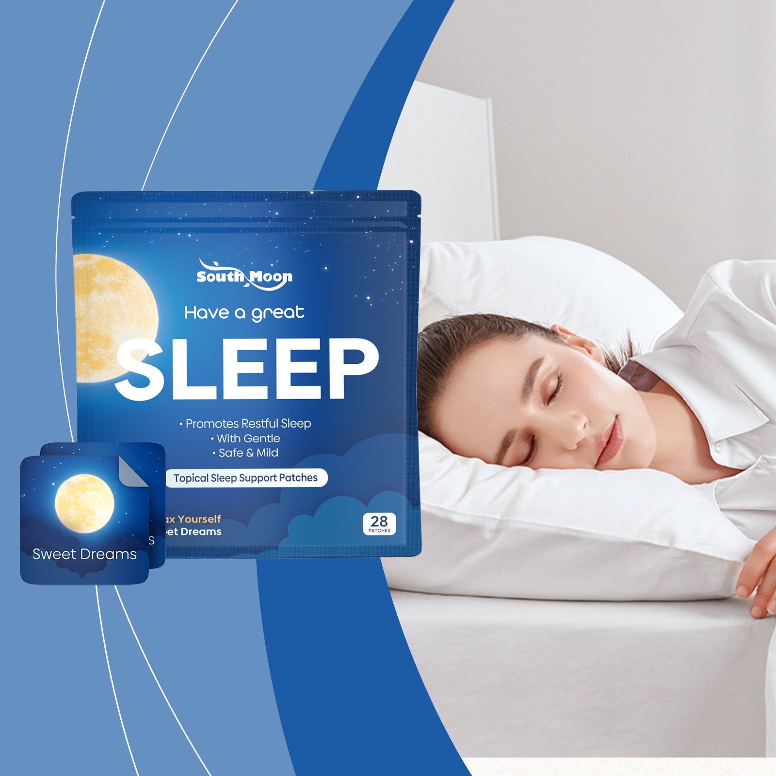 SOUTH MOON睡眠护理贴日常呵护夜间宁静安稳睡眠温和护理便携贴