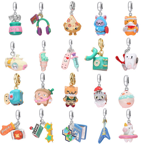 diy原创滴胶纯银手链散珠