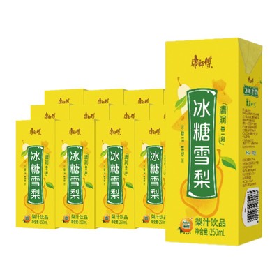 康师傅冰糖雪梨/茉莉蜜茶花茶饮料250ml纸盒装夏季饮品