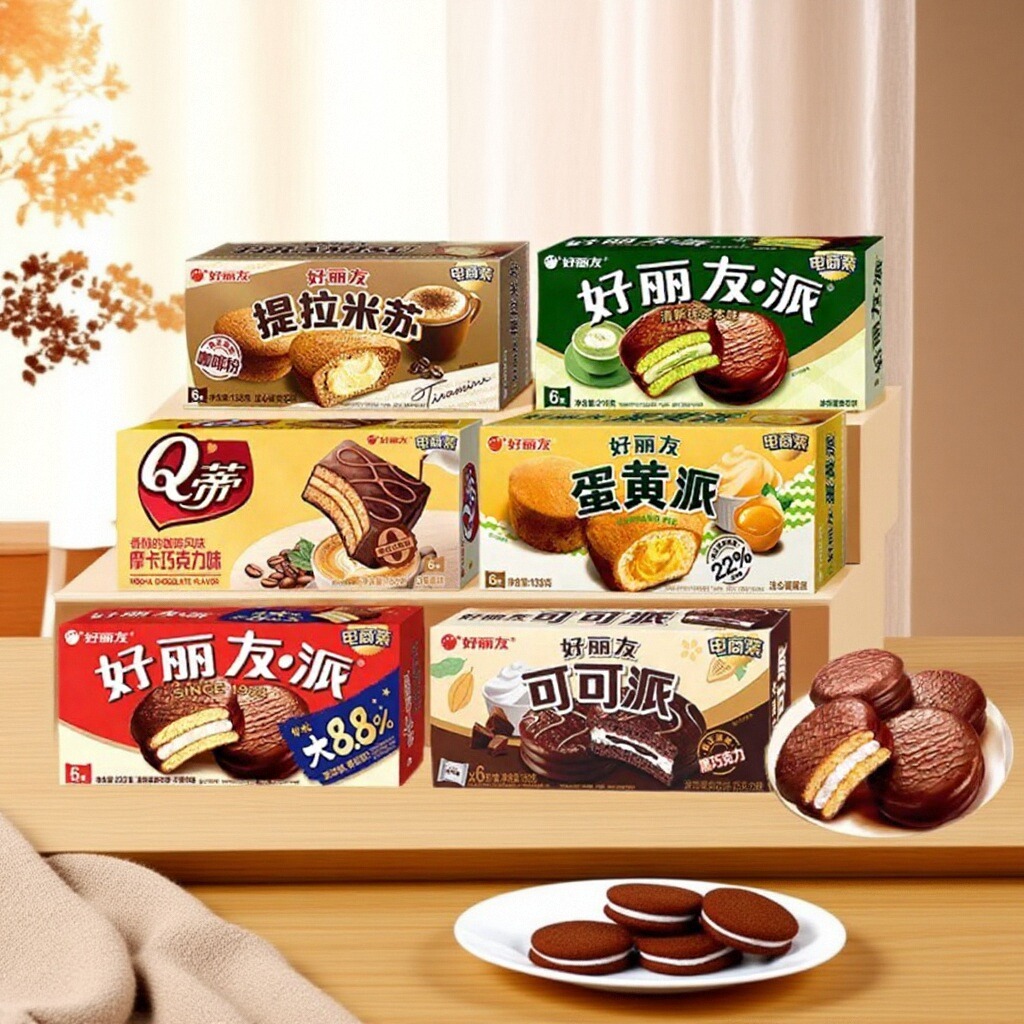 好丽友派巧克力味6枚糕点面包