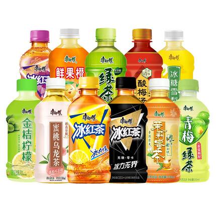 康师傅茶饮料330ml*6瓶装冰红茶冰糖青柠茉莉蜜茶青梅绿茶水饮