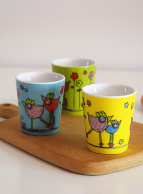 创意 90ml可爱陶瓷小杯子儿童杯鸡蛋杯布丁杯小水杯情侣杯茶杯