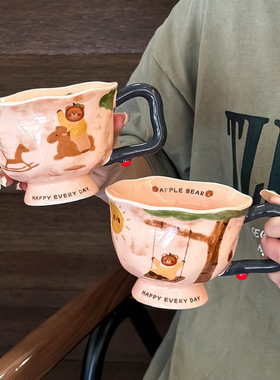 马克杯创意艺术感陶瓷水杯2024新款女办公室家用早餐咖啡杯伴手礼