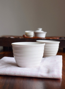 加厚款 横纹防滑陶瓷烤碗 布丁碗 布丁杯 酸奶碗 舒蕾碗 220毫升