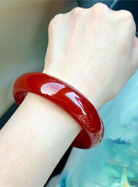 火焰女士牛送手镯女礼纯天然时尚金丝平安手镯镯子血红妈妈