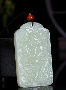 和田玉雕刻挂件招财进宝手工双面纯天然专属时尚大气貔貅精致新疆