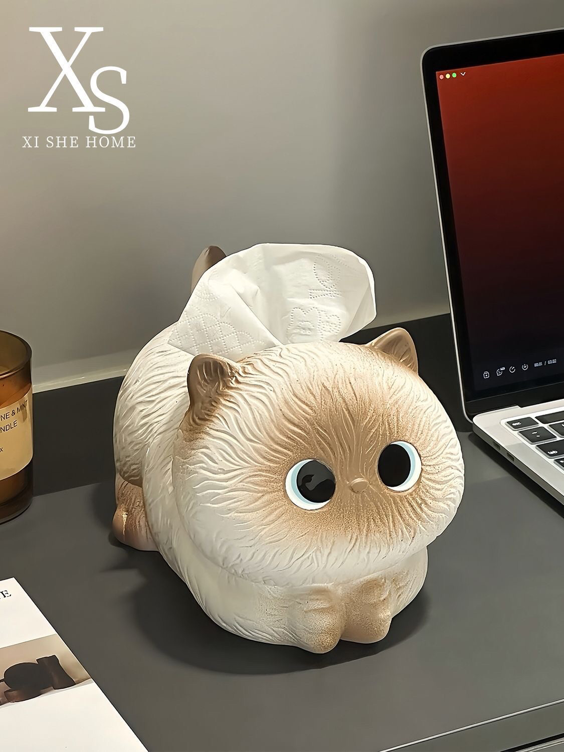 暹罗猫纸巾盒家用客厅陶瓷抽纸盒桌面纸巾收纳盒装饰摆件创意卡通,家居饰品,装饰纸巾盒,淘宝优惠券,粉丝福利购,淘宝优惠卷