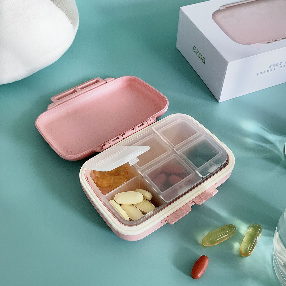 日本药盒便携7天随身密封防潮简洁结实耐用10年维生素药品分装盒