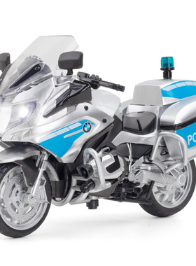 彩珀正版1/12宝马R1250RT-P仿真合金警车摩托车模型摆件收藏金属