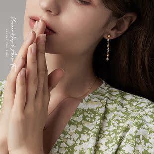 VA珠宝丨摘星 全手工肌理长款星星耳环丨925银镀18K黄金