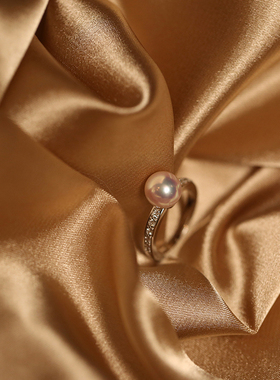 VA珠宝｜经典款海珠钻石戒指天女AKOYA日本珍珠18K白金黄金玫瑰金