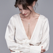 原创设计 925纯银镀18K黄金 午夜探戈流苏长项链 Tassel Dangle