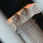 耳线 流苏耳环 纯银包金两色选 爱奥尼柱超长款 古希腊古罗马系列