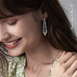 VA珠宝新品丨春光日暖异形切黄钻锆石耳环丨通勤婚礼约会晚宴