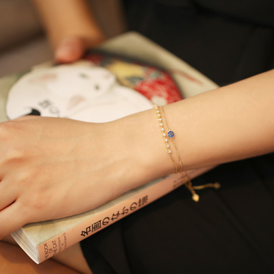 钻石手链蓝宝石手链绿宝石白金