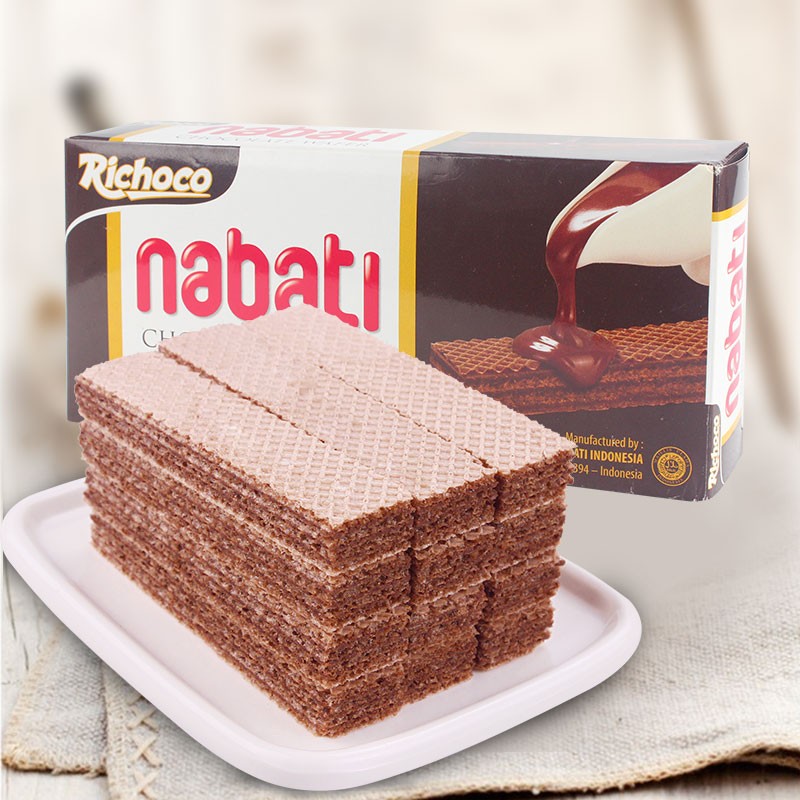 丽巧克纳宝帝Richoco/nabati巧克力味威化饼干145g印尼进口零食