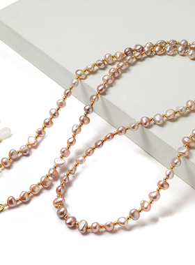 时尚复古网红巴洛克天然淡水珍珠眼镜链眼镜挂链耳机口罩挂绳多用