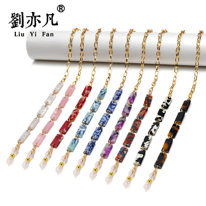 不锈钢眼镜链口罩女挂脖复古板材挂绳太阳墨镜防丢链条古风